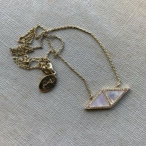 Anthropologie mother of pearl necklace gold